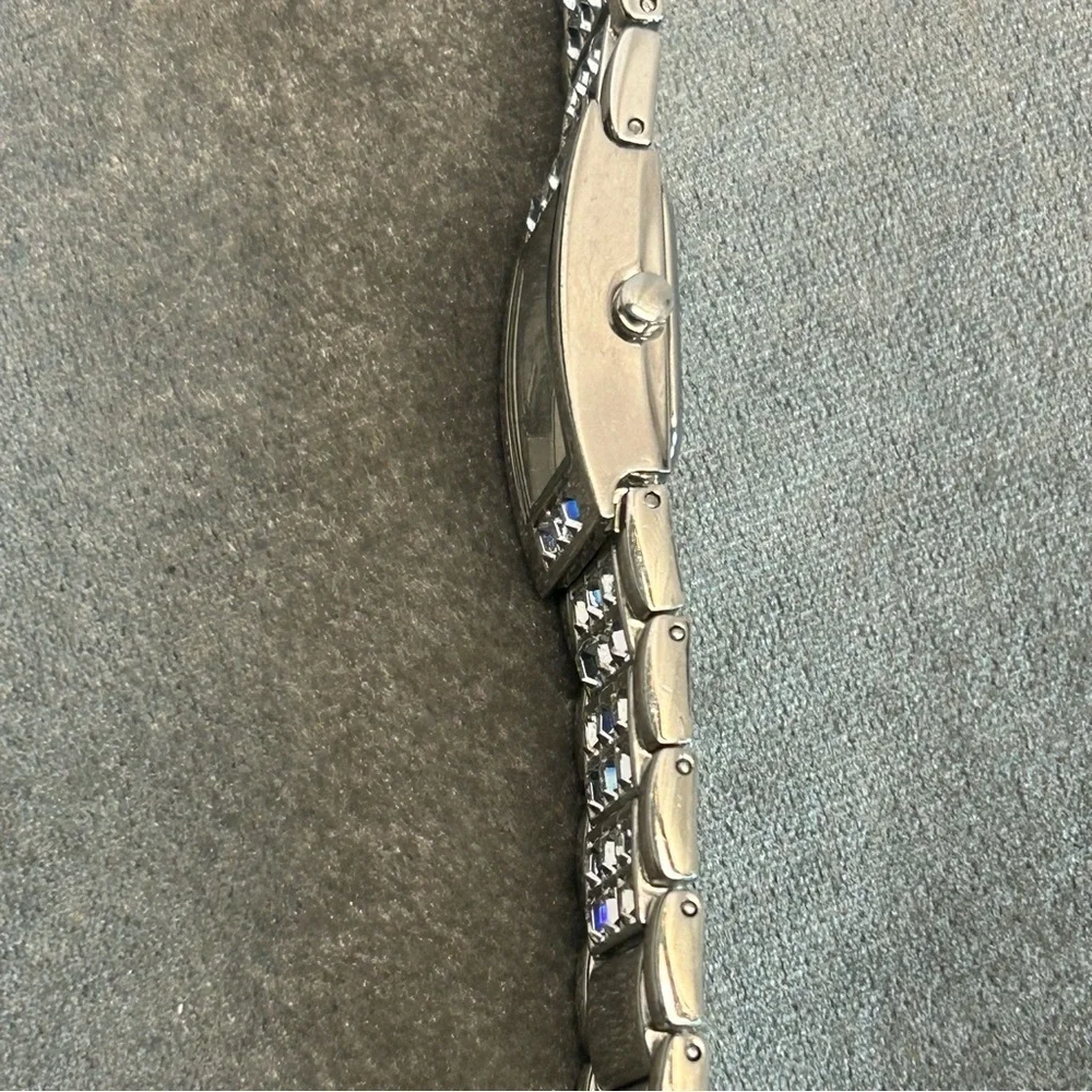 River Island Quartz Ladies rectangular crystal rhinestone cubic zirconia Watch